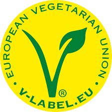 Logotipo de la etiqueta vegana europea de este lubricante Agua para veganos